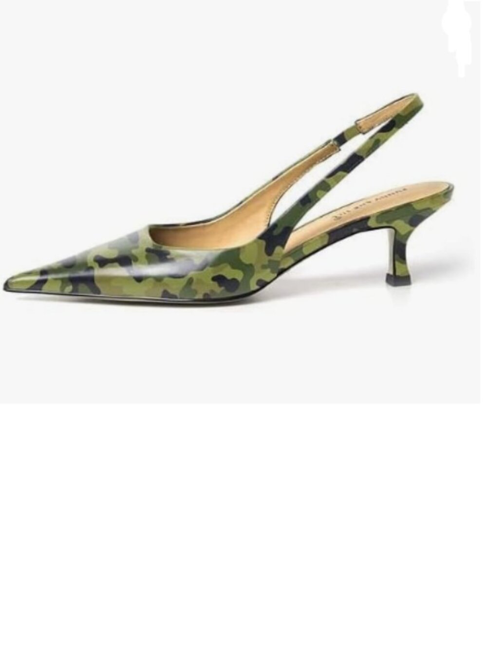 FSJ Camouflage Kitten Heel Slingback Sandals Pointy Toe Sexy Pumps Party Shoes
